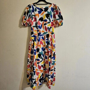 Calvin Klein Puff Sleeve Maxi Dress